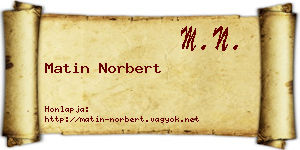 Matin Norbert névjegykártya